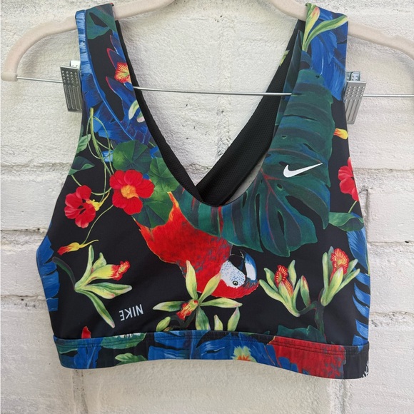 Nike Women's Tropical Print Sports Bra - Black Indy Light Hyper Femme Bra - Picture 1 of 5